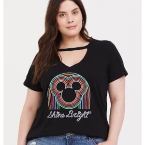 Torrid 00x/10 Disney Mickey Shine Bright Pride Choker Tee